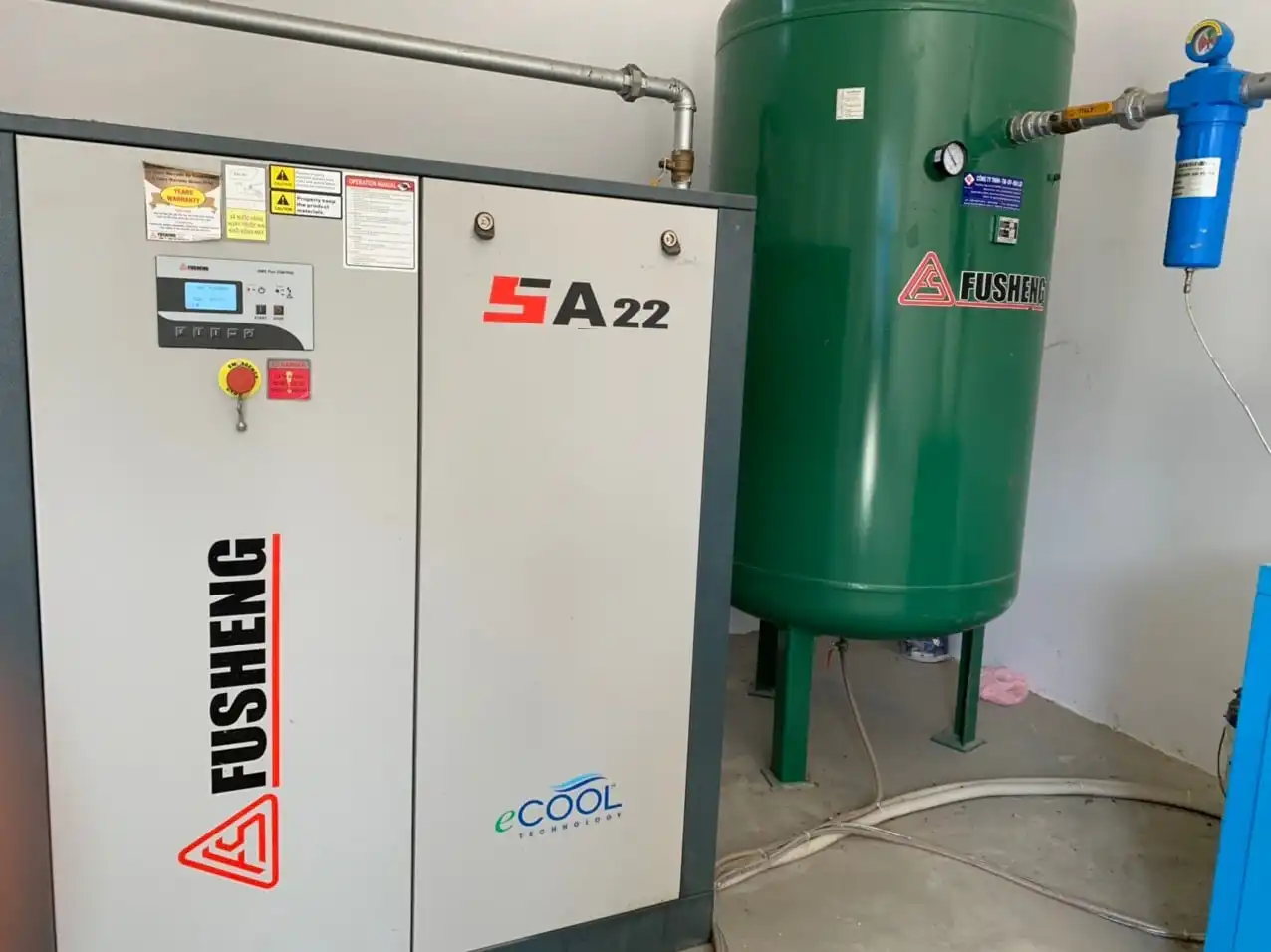 Máy nén khí trục vít FUSHENG SA22 (30HP, 22KW)